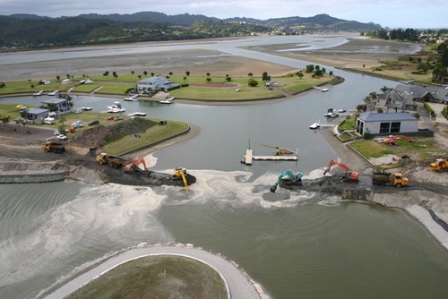 Pauanui WW aerial view of bund cutting  © Marsden Cove www.marsdencove.co.nz